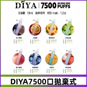DIYA叮啞7500口拋棄式可充電大容量一次性電子煙
